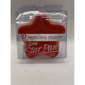 Global Decor Silicone Star Pan Set 3pc Red Yellow Orange‎ Oven Safe Bakeware